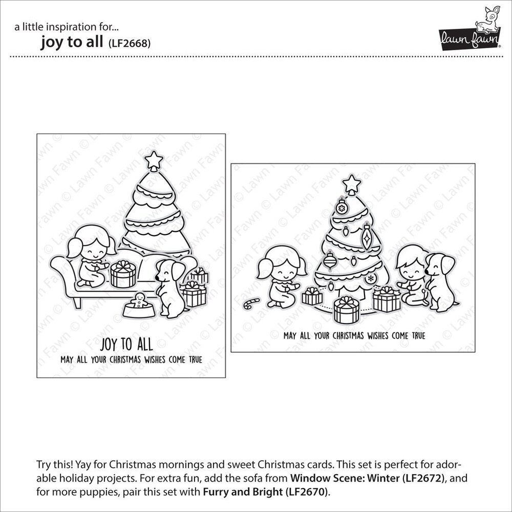 Lawn Fawn Joy To All Clear Stamps (LF2668) (OUTLET)