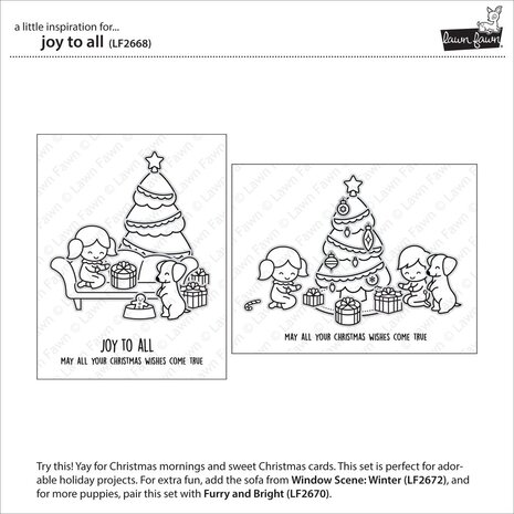 Lawn Fawn Joy To All Clear Stamps (LF2668) (OUTLET)