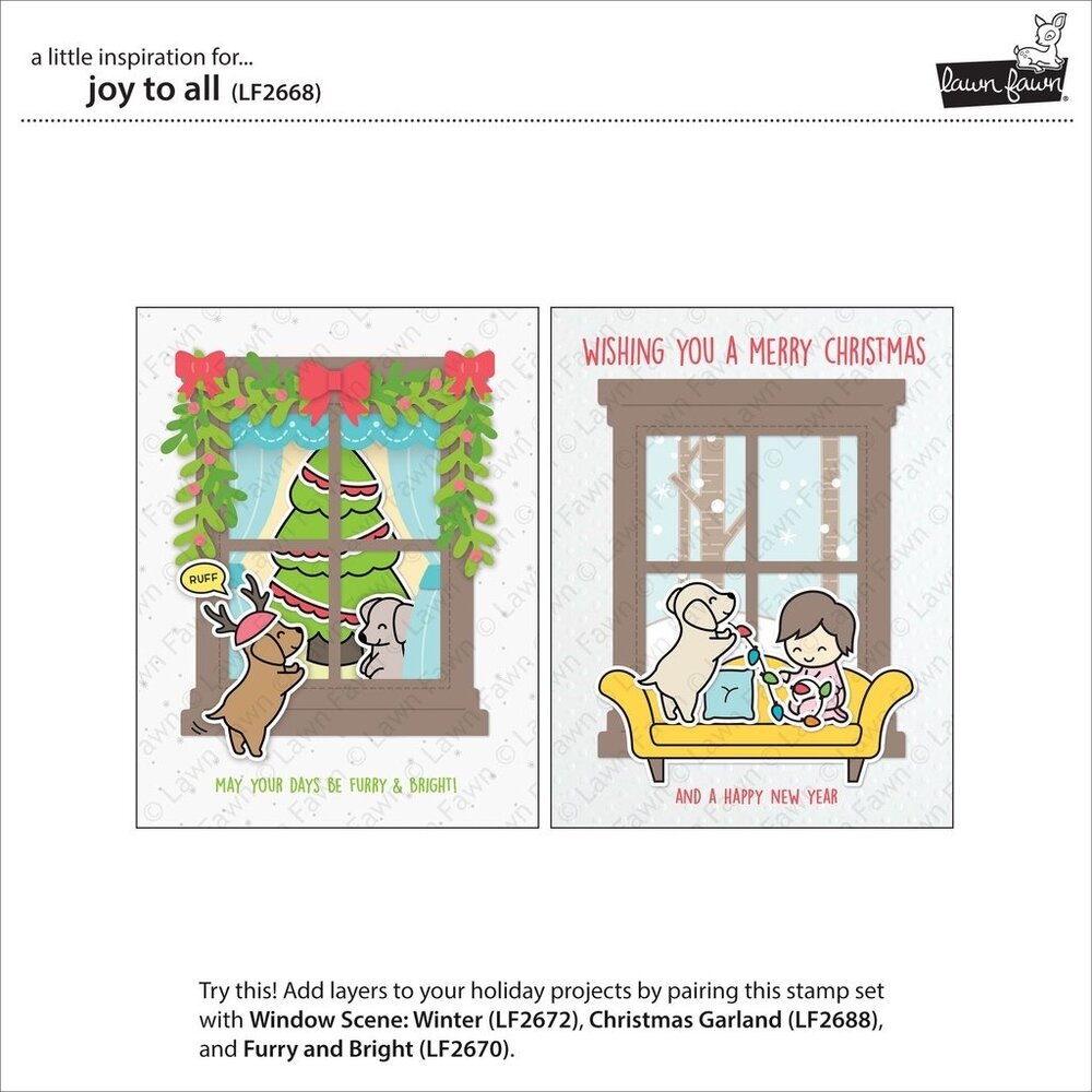 Lawn Fawn Joy To All Clear Stamps (LF2668) (OUTLET)