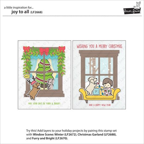 Lawn Fawn Joy To All Clear Stamps (LF2668) (OUTLET)