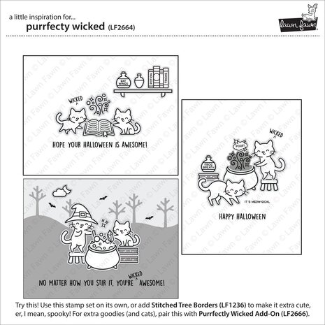Lawn Fawn Purrfectly Wicked Clear Stamps (LF2664) (OUTLET) Lawn Fawn Purrfectly Wicked Clear Stamps (LF2664) (OUTLET)