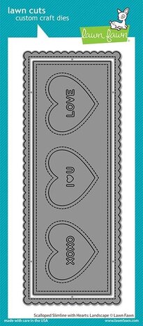 Lawn Fawn Scalloped Slimline with Hearts: Landscape Dies (LF2476) (OUTLET) Lawn Fawn Scalloped Slimline with Hearts: Landscape Dies (LF2476) (OUTLET)