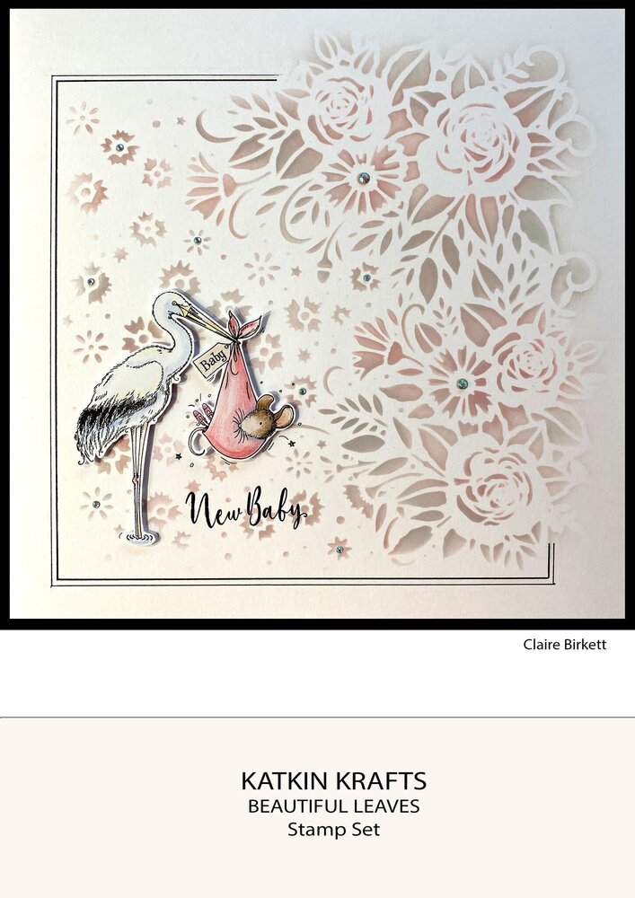 Katkin Krafts Romantic Rose 7x7 Inch Stencil (KKST012) (OUTLET)