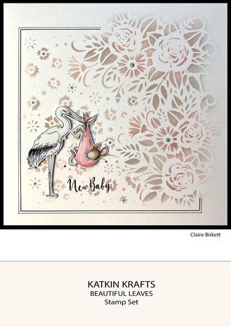 Katkin Krafts Romantic Rose 7x7 Inch Stencil (KKST012) (OUTLET)