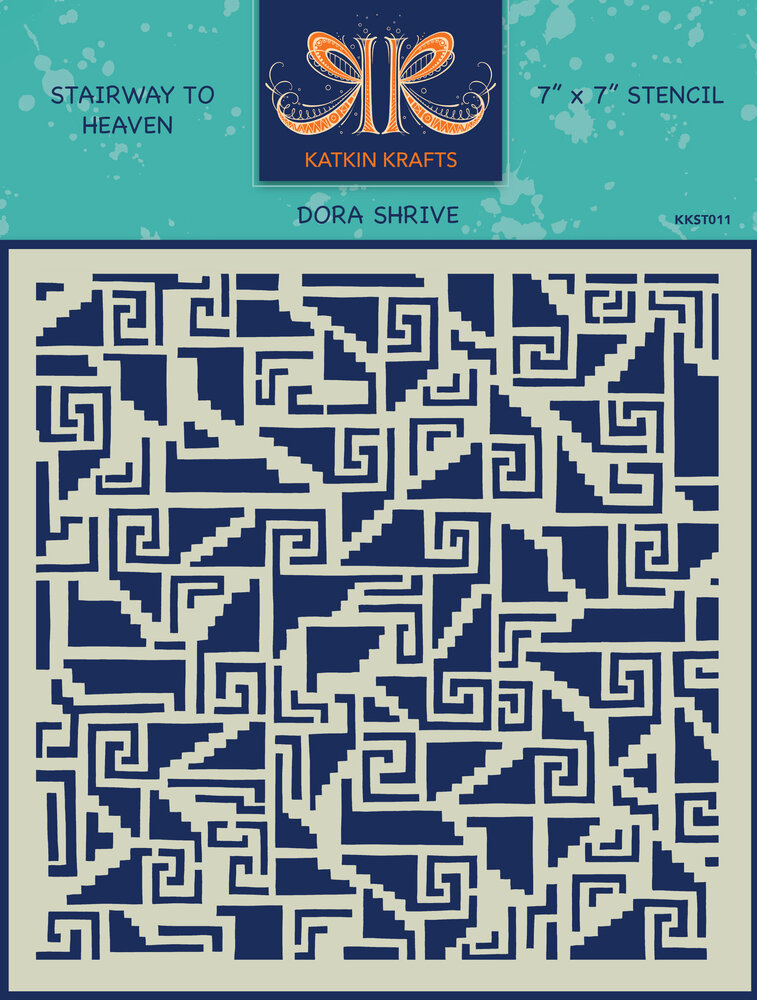 Katkin Krafts Stairway To Heaven 7x7 Inch Stencil (KKST011) (OUTLET) Katkin Krafts Stairway To Heaven 7x7 Inch Stencil (KKST011) (OUTLET)