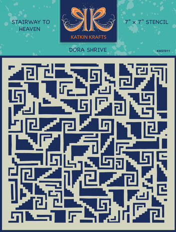Katkin Krafts Stairway To Heaven 7x7 Inch Stencil (KKST011) (OUTLET) Katkin Krafts Stairway To Heaven 7x7 Inch Stencil (KKST011) (OUTLET)