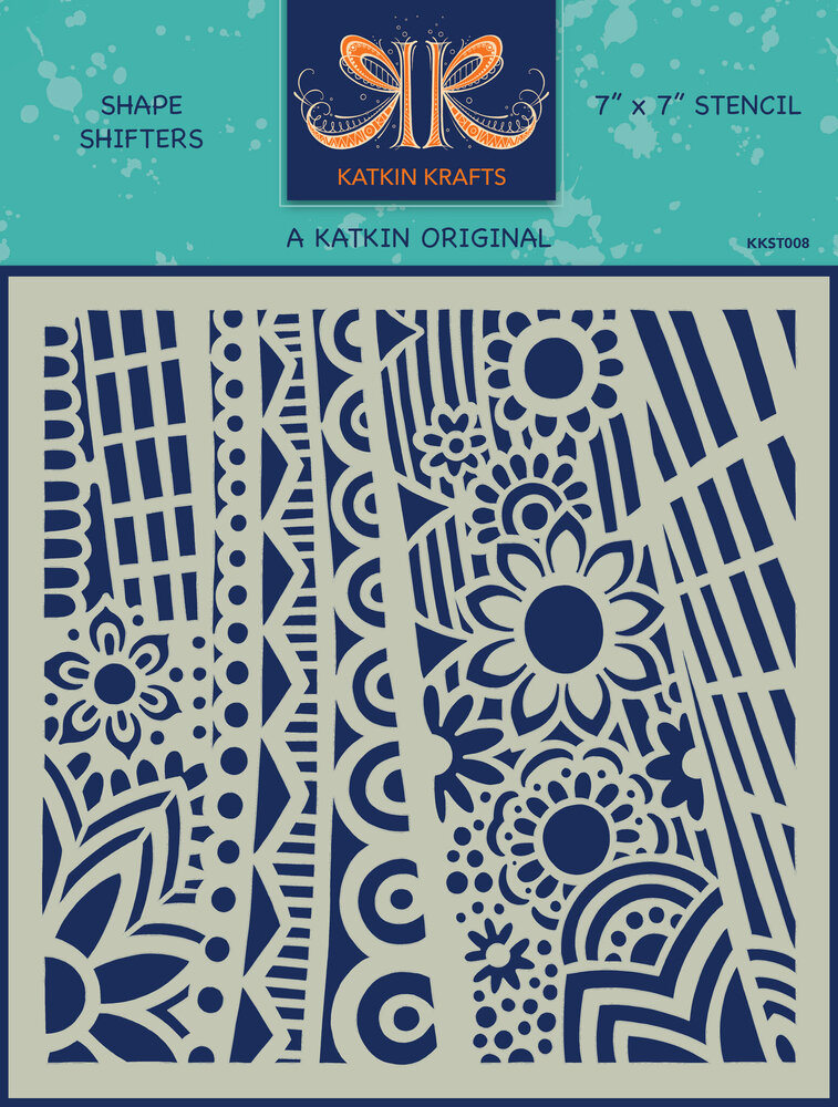 Katkin Krafts Shape Shifters 7x7 Inch Stencil (KKST008) (OUTLET) Katkin Krafts Shape Shifters 7x7 Inch Stencil (KKST008) (OUTLET)