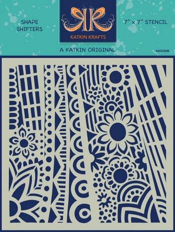 Katkin Krafts Shape Shifters 7x7 Inch Stencil (KKST008) (OUTLET) Katkin Krafts Shape Shifters 7x7 Inch Stencil (KKST008) (OUTLET)
