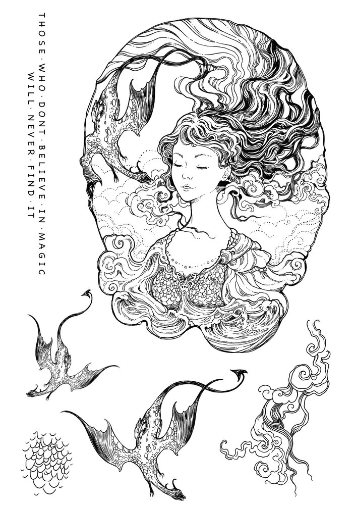 Katkin Krafts Dragon's Breath A5 Clear Stamp Set (KK0058) (OUTLET)