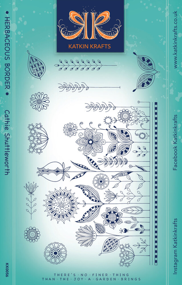 Katkin Krafts Herbaceous Border A5 Clear Stamp Set (KK0056) (OUTLET)