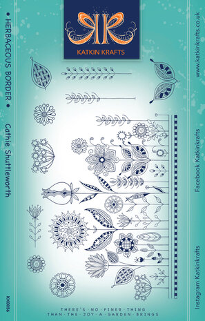 Katkin Krafts Herbaceous Border A5 Clear Stamp Set (KK0056) (OUTLET)