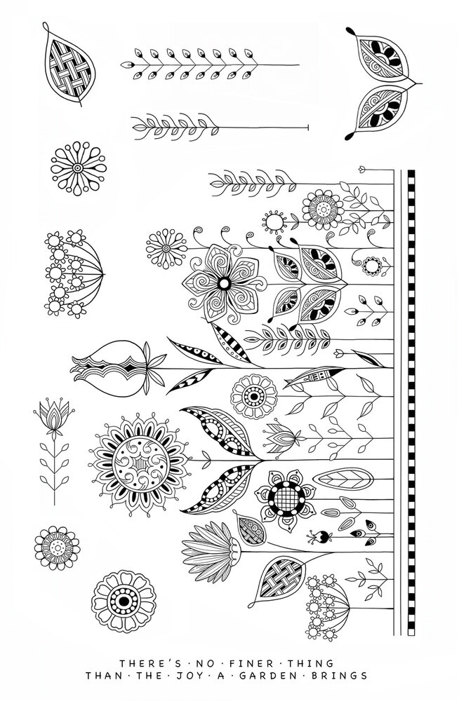 Katkin Krafts Herbaceous Border A5 Clear Stamp Set (KK0056) (OUTLET)