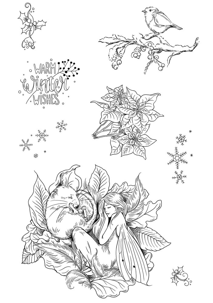 Katkin Krafts Winter Fairy A5 Clear Stamp Set (KK0043) (OUTLET)