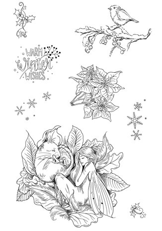 Katkin Krafts Winter Fairy A5 Clear Stamp Set (KK0043) (OUTLET)