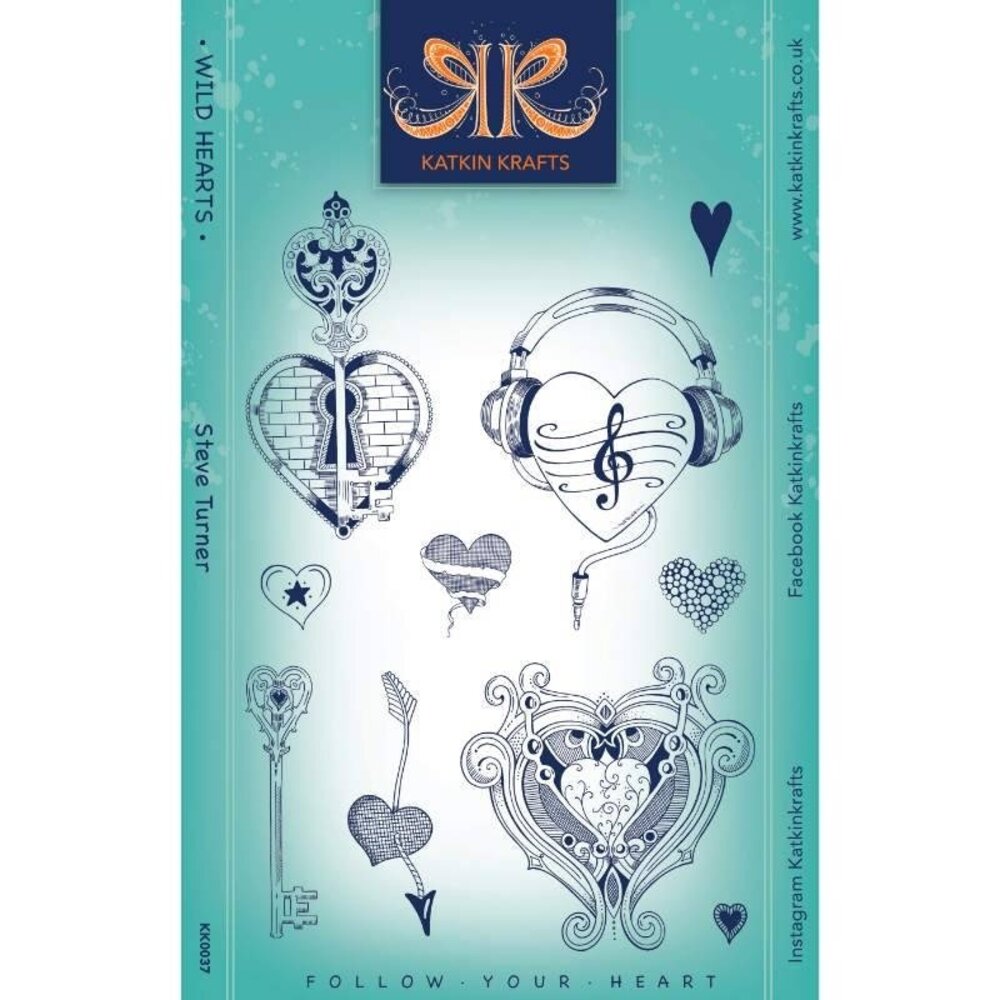 Katkin Krafts Wild Hearts Clear Stamp Set (KK0037) (OUTLET)