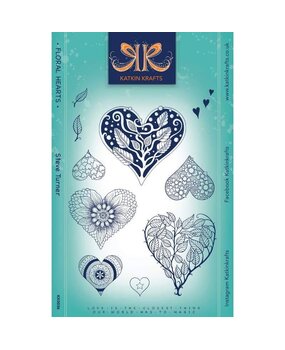 Katkin Krafts Floral Hearts Clear Stamp Set (KK0036) (OUTLET)