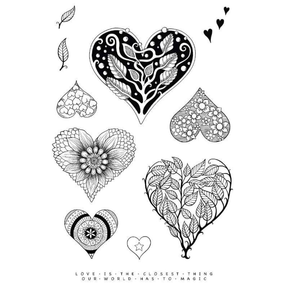 Katkin Krafts Floral Hearts Clear Stamp Set (KK0036) (OUTLET)