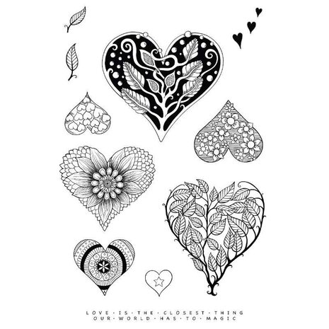 Katkin Krafts Floral Hearts Clear Stamp Set (KK0036) (OUTLET)