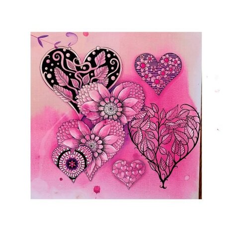Katkin Krafts Floral Hearts Clear Stamp Set (KK0036) (OUTLET)