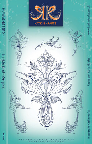 Katkin Krafts Hummingbird A5 Clear Stamp Set (KK0035) (OUTLET)