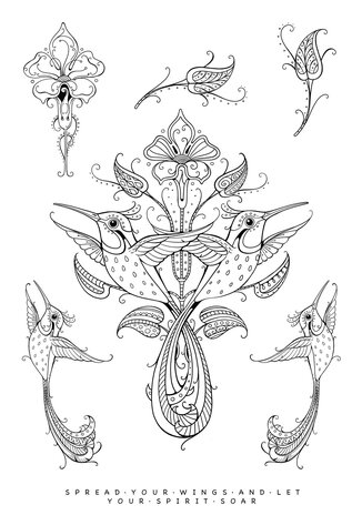 Katkin Krafts Hummingbird A5 Clear Stamp Set (KK0035) (OUTLET)