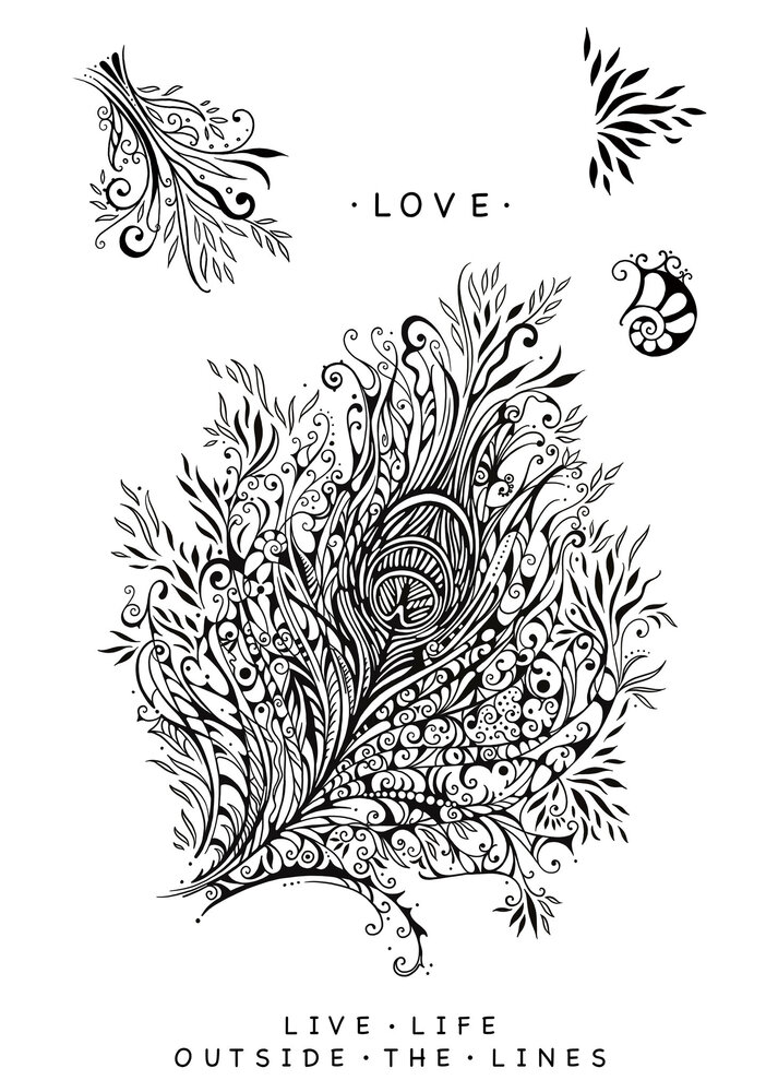 Katkin Krafts Plume A5 Clear Stamp Set (KK0018) (OUTLET)