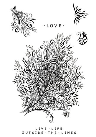 Katkin Krafts Plume A5 Clear Stamp Set (KK0018) (OUTLET)