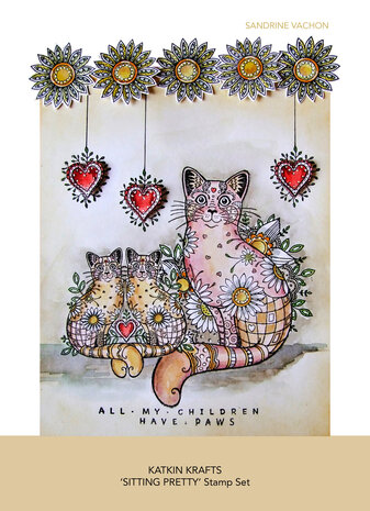 Katkin Krafts Sitting Pretty A5 Clear Stamp Set (KK0012) (OUTLET)
