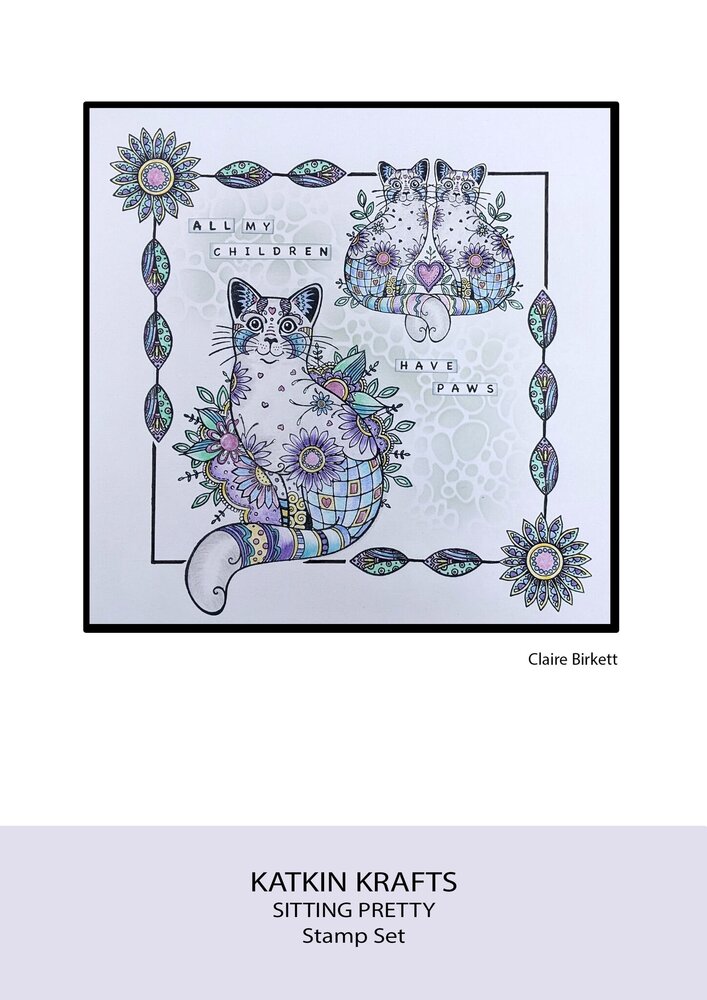 Katkin Krafts Sitting Pretty A5 Clear Stamp Set (KK0012) (OUTLET)