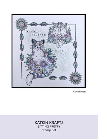 Katkin Krafts Sitting Pretty A5 Clear Stamp Set (KK0012) (OUTLET)