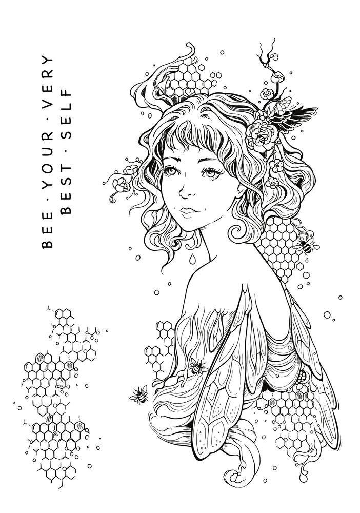 Katkin Krafts Honey & Bees A5 Clear Stamp Set (KK0008) (OUTLET)