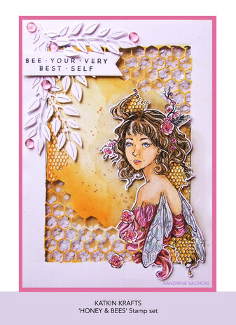 Katkin Krafts Honey & Bees A5 Clear Stamp Set (KK0008) (OUTLET)