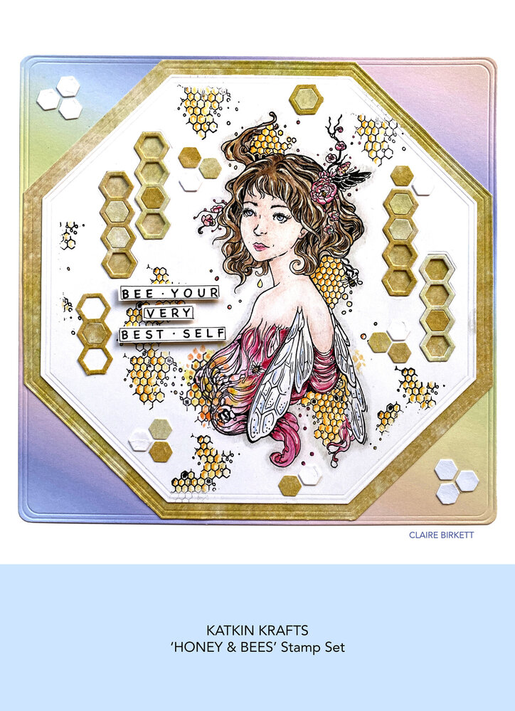 Katkin Krafts Honey & Bees A5 Clear Stamp Set (KK0008) (OUTLET)