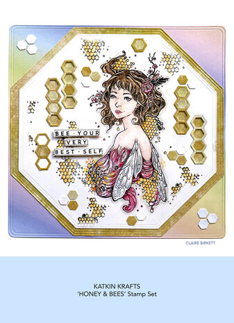 Katkin Krafts Honey & Bees A5 Clear Stamp Set (KK0008) (OUTLET)