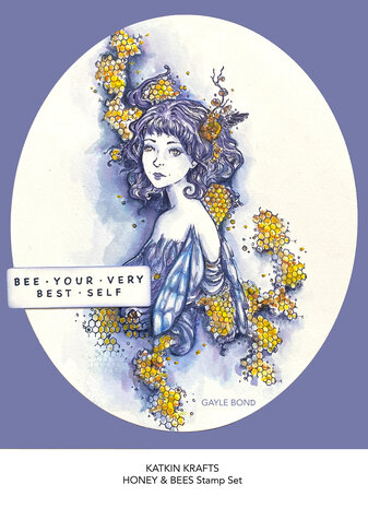 Katkin Krafts Honey & Bees A5 Clear Stamp Set (KK0008) (OUTLET)