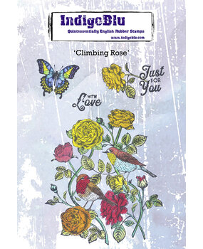 IndigoBlu Climbing Rose A6 Rubber Stamps (IND1183) (OUTLET)