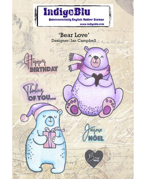 IndigoBlu Bear Love A6 Rubber Stamp (IND1154) (OUTLET) IndigoBlu Bear Love A6 Rubber Stamp (IND1154) (OUTLET)