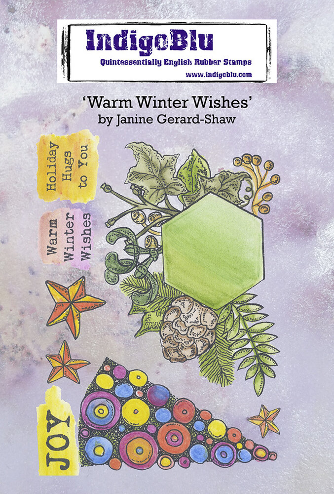 IndigoBlu Warm Winter Wishes A6 Rubber Stamps (IND0815) (OUTLET)