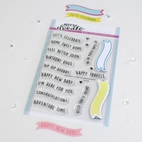 Heffy Doodle Wavy Banner Sentiments Clear Stamps (HFD0351) (OUTLET) Heffy Doodle Wavy Banner Sentiments Clear Stamps (HFD0351) (OUTLET)