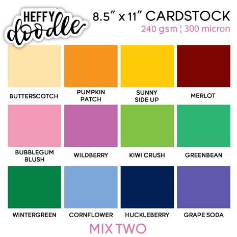 Heffy Doodle Multipack Mix-2 Letter Size Cardstock (24pcs) (HFD-MCCMIX2) (OUTLET)