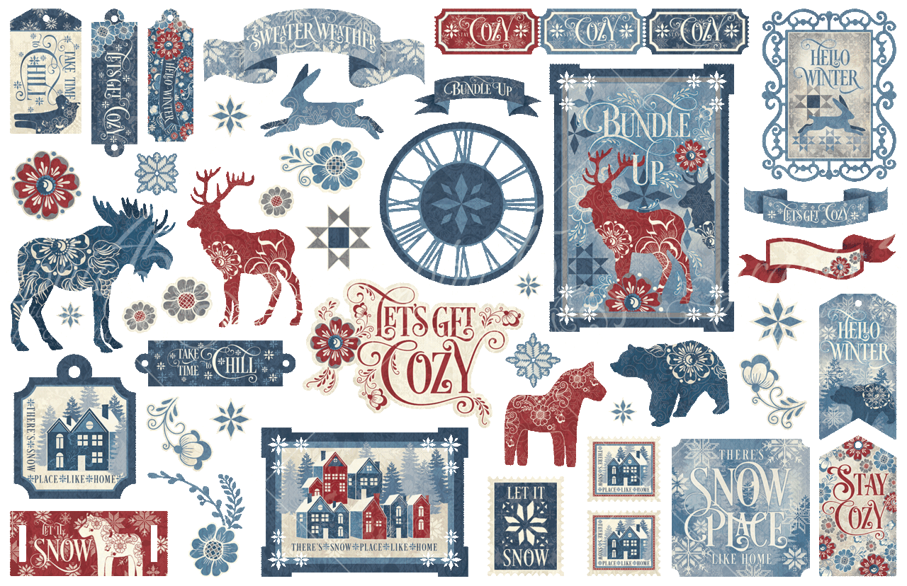 Graphic 45 Let's Get Cozy Ephemera Assortment (4502516) (OUTLET)