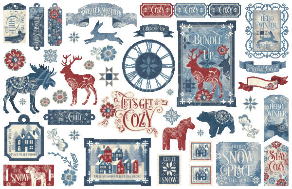 Graphic 45 Let's Get Cozy Ephemera Assortment (4502516) (OUTLET)