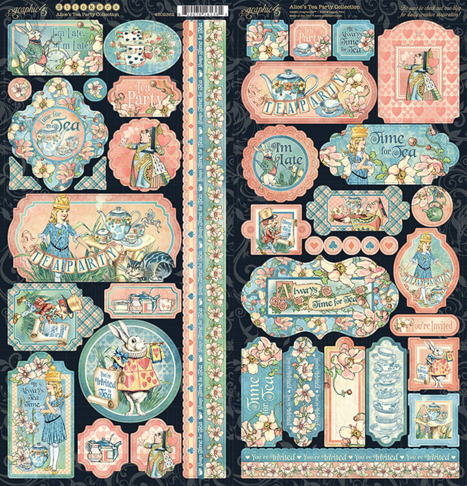 Graphic 45 Alice's Tea Party Stickers (4502362) (OUTLET) Graphic 45 Alice's Tea Party Stickers (4502362) (OUTLET)