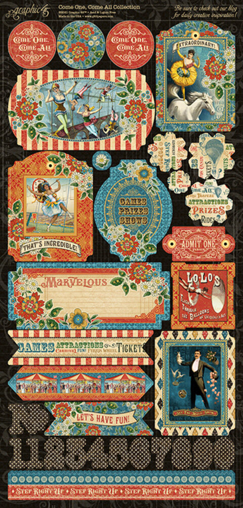 Graphic 45 Come One, Come All! Stickers (4502311) (OUTLET)