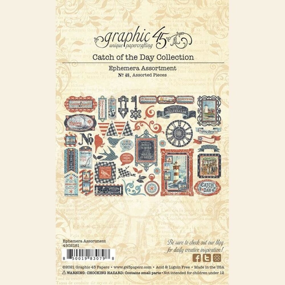 Graphic 45 Catch of the Day Die-cut Assortment (4502181) (OUTLET)