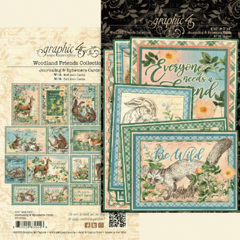 Graphic 45 Woodland Friends Ephemera & Journaling Cards (4502139) (OUTLET)