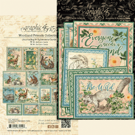 Graphic 45 Woodland Friends Ephemera & Journaling Cards (4502139) (OUTLET)