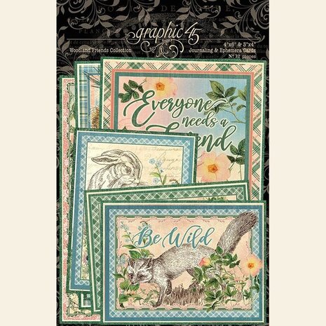 Graphic 45 Woodland Friends Ephemera & Journaling Cards (4502139) (OUTLET)