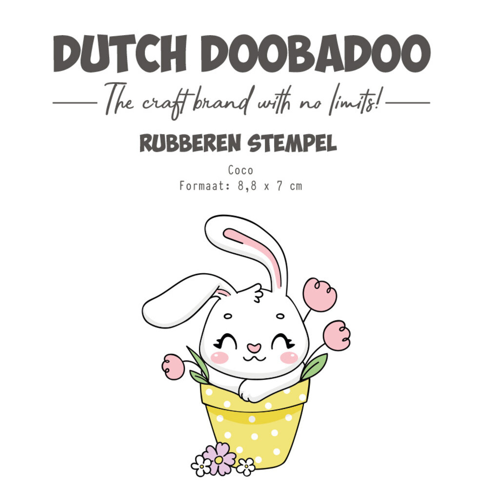 Dutch Doobadoo Happy Easter Rubber Stamp Coco (497.004.032) (OUTLET)