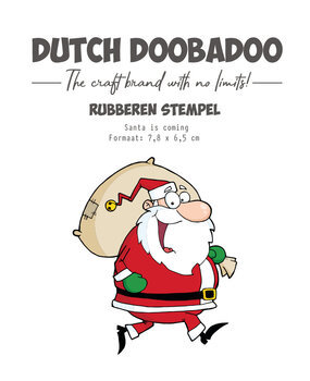Dutch Doobadoo Rubber Stamp Santa Is Coming (497.004.014) (OUTLET)